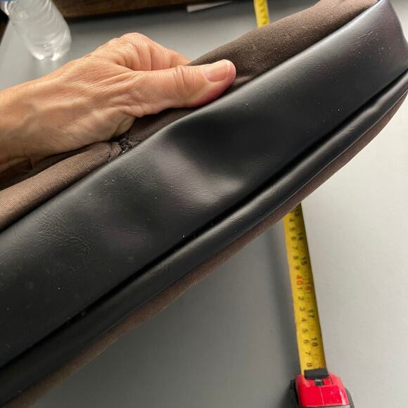 SOLO New York Hamish Briefcase Laptop Tablet Bag Brown Canvas & Leather - Picture 11 of 12